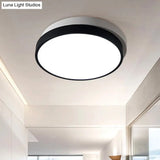 Modern Metal Flush Mount Ceiling Light Fixture With Led Acrylic Shade - Black 11’/15’/19’ Diameter