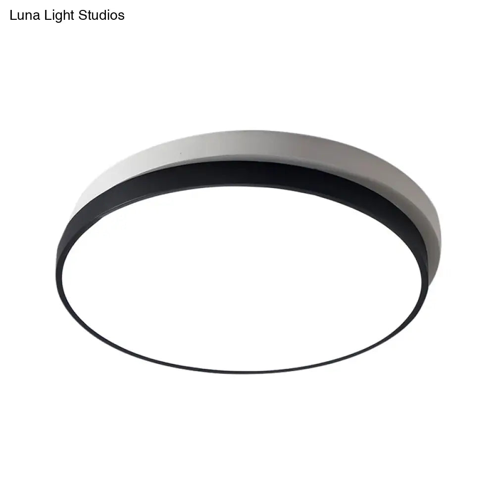 Modern Metal Flush Mount Ceiling Light Fixture With Led Acrylic Shade - Black 11’/15’/19’ Diameter