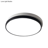 Modern Metal Flush Mount Ceiling Light Fixture With Led Acrylic Shade - Black 11’/15’/19’ Diameter