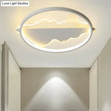 Modern Metal Flush Mount Led Ceiling Light In Black/White - Warm/White 16.5’/20.5’ Diameter
