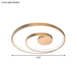 Modern Metal Flush Mount Led Gold Light For Living Room Ceiling