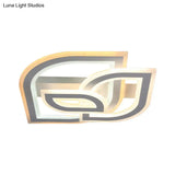 Modern Metal Geometric Flush Ceiling Light In Matte White With Led Warm/White Lighting