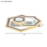 Modern Metal Geometric Flush Ceiling Light In Matte White With Led Warm/White Lighting