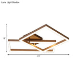 Modern Metal Geometric Semi Flush Light With Led 2/3/4 Lights In Brown White/Warm