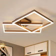 Modern Metal Geometric Semi Flush Light With Led 2/3/4 Lights In Brown White/Warm 2 / Warm