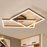 Modern Metal Geometric Semi Flush Light With Led 2/3/4 Lights In Brown White/Warm 2 / Warm