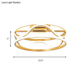 Modern Metal Gold Drum Flush Mount Ceiling Light – Led Fixture For Bedroom Warm/White