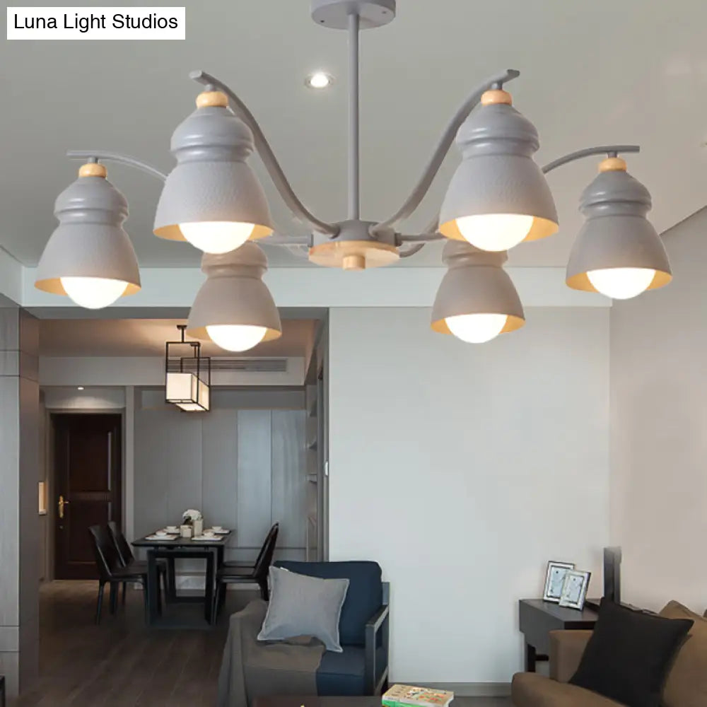 Modern Metal Gourd Pendant Chandelier: Stylish Bedroom Hanging Light Fixture