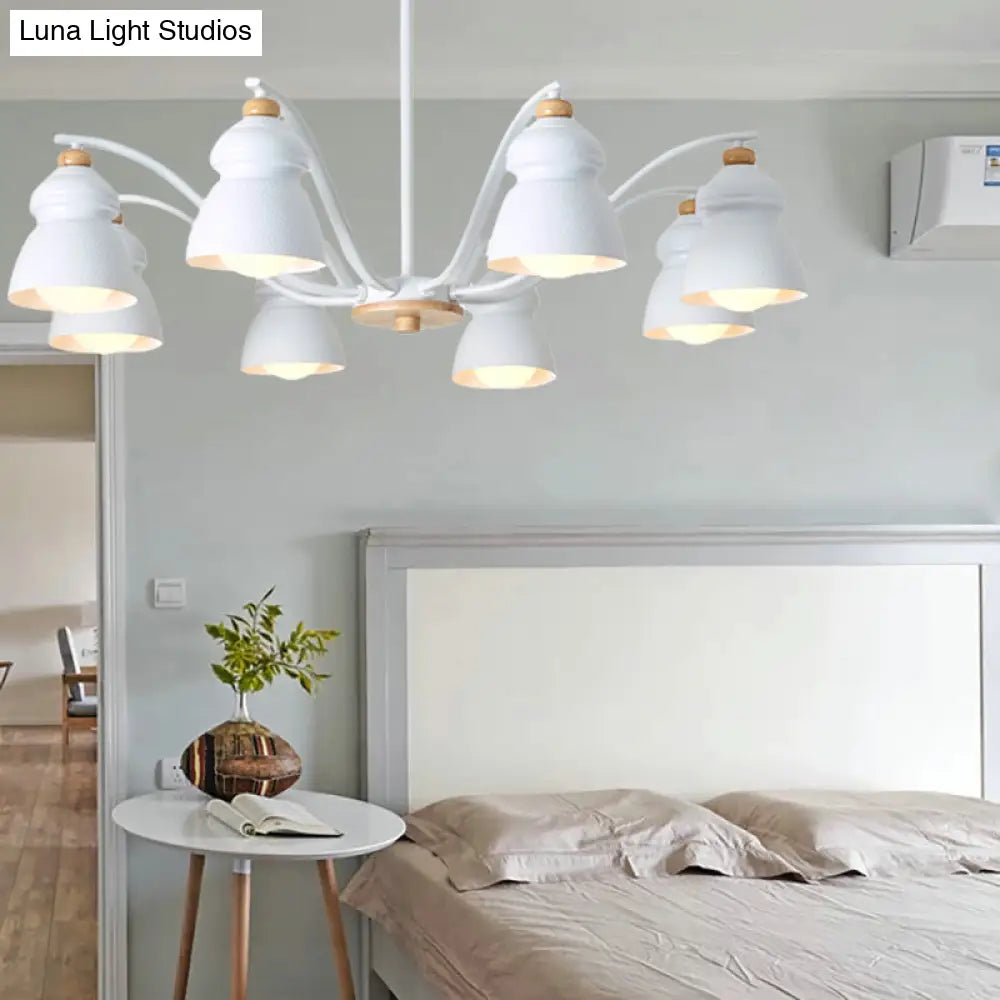 Modern Metal Gourd Pendant Chandelier: Stylish Bedroom Hanging Light Fixture
