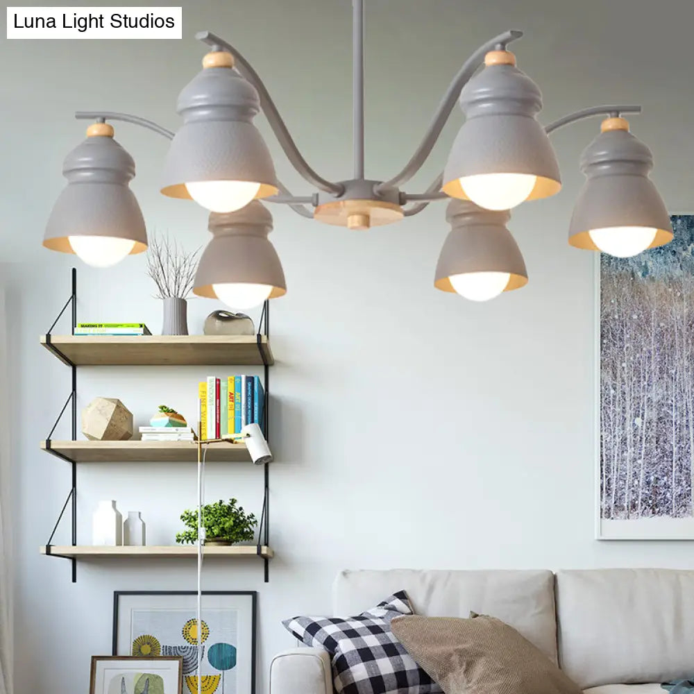 Modern Metal Gourd Pendant Chandelier: Stylish Bedroom Hanging Light Fixture