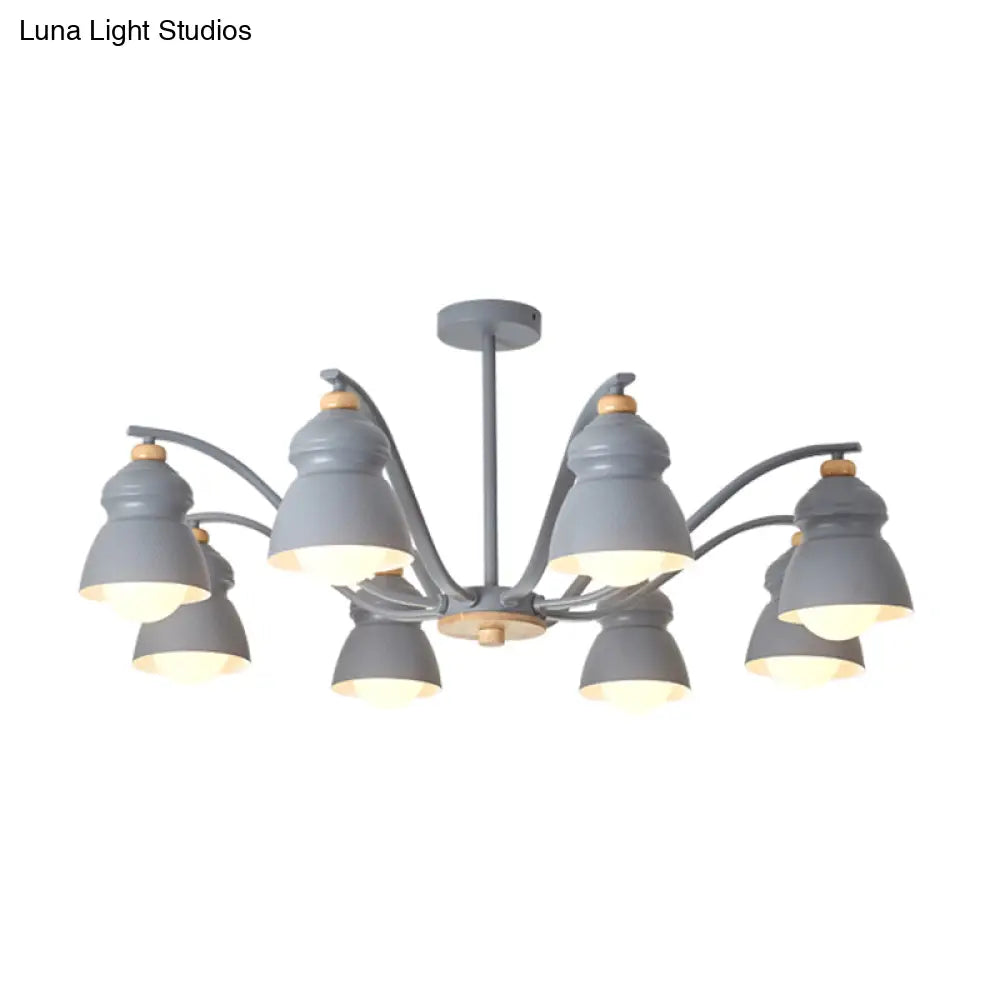Modern Metal Gourd Pendant Chandelier: Stylish Bedroom Hanging Light Fixture