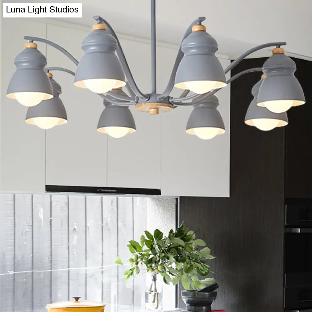 Modern Metal Gourd Pendant Chandelier: Stylish Bedroom Hanging Light Fixture