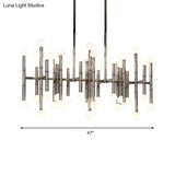 Modern Metal Island Light - Multi-Rod 42-Head Black/Chrome/Gold Up & Down Lighting Fixture