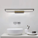 Modern Metal Led Bathroom Wall Sconce In Black/Silver 16/23.5 L - Elegant Vanity Lighting Ideas
