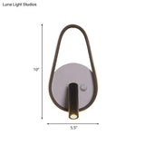 Modern Metal Led Bedside Wall Sconce In Black White/Warm Light - Circle/Square/Ellipse Design