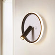 Modern Metal Led Bedside Wall Sconce In Black White/Warm Light - Circle/Square/Ellipse Design /