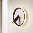 Modern Metal Led Bedside Wall Sconce In Black White/Warm Light - Circle/Square/Ellipse Design /