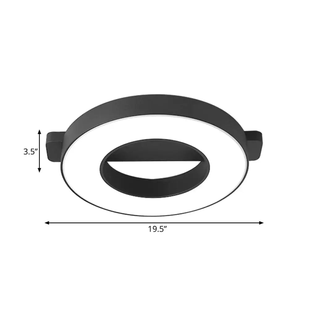 Modern Metal Led Ceiling Flush Light In White/Black - Warm/White Lighting Options Multiple Sizes