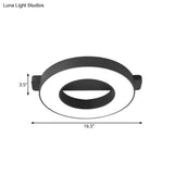 Modern Metal Led Ceiling Flush Light In White/Black - Warm/White Lighting Options Multiple Sizes