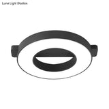 Modern Metal Led Ceiling Flush Light In White/Black - Warm/White Lighting Options Multiple Sizes