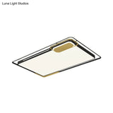 Modern Metal Led Ceiling Light In Black/Gold With White/Warm Glow For Living Room