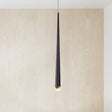 Modern Metal Led Ceiling Pendant Light - Adjustable Cord Black/Brass Ideal For Minimalist Living