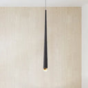 Modern Metal Led Ceiling Pendant Light - Adjustable Cord Black/Brass Ideal For Minimalist Living
