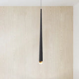 Modern Metal Led Ceiling Pendant Light - Adjustable Cord Black/Brass Ideal For Minimalist Living