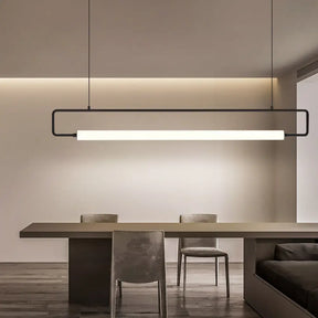 Modern Metal Led Ceiling Pendant Light For Dining Table And Island Black