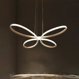 Gold Metal Led Butterfly Frame Chandelier - Modernist Restaurant Down Lighting Warm/White Light