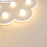 Modern Metal Led Flush Ceiling Light For Kids - Flower/Round/Square Design 8 Lights 16.5/19.5 Inch