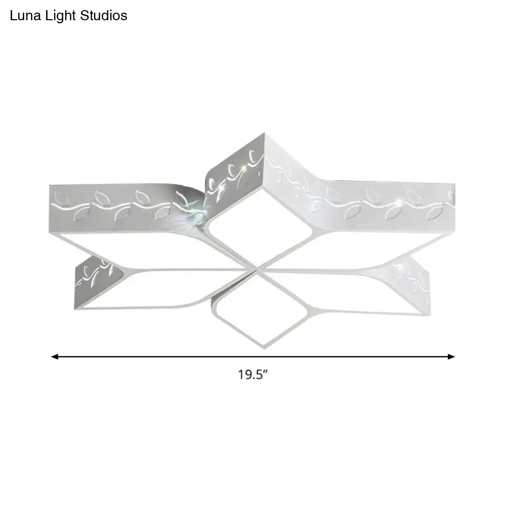 Modern Metal Led Flush Ceiling Light In White Finish For Nursing Rooms