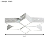 Modern Metal Led Flush Ceiling Light In White Finish For Nursing Rooms