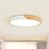 Modern Metal Led Flush Light In Pink/White With Acrylic Diffuser Ceiling Mounted Round Design -