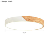 Modern Metal Led Flush Light In Pink/White With Acrylic Diffuser Ceiling Mounted Round Design -