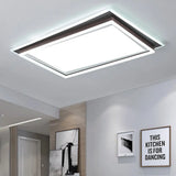 Modern Metal Led Flush Mount Ceiling Lamp With Recessed Diffuser - Square/Rectangular White/Warm