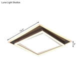 Modern Metal Led Flush Mount Ceiling Lamp With Recessed Diffuser - Square/Rectangular White/Warm