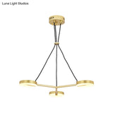 Modern Metal Led Gold Hanging Chandelier - Stylish Lighting Fixture For Living Room