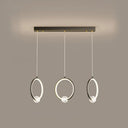 Modern Metal Led Indoor Pendant Light: Stylish Ring-Shaped Hanging Fixture 3 / Black