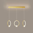 Modern Metal Led Indoor Pendant Light: Stylish Ring-Shaped Hanging Fixture 3 / Gold