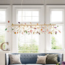 Modern Metal Led Island Light Fixture With Agate Accent Warm/White Branch Design Golden Pendant