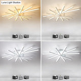 Modern Metal Led Semi Flush Mount Light Fixture For Living Room - 7 Lights