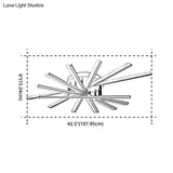 Modern Metal Led Semi Flush Mount Light Fixture For Living Room - 7 Lights