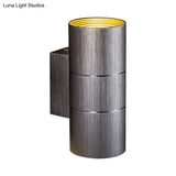 Modern Metal Led Up And Down Wall Sconce - 1 Light Black/Grey/Gold Lamp For Bathroom