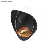 Modern Metal Led Wall Lamp: Resin Shell Shape Single Head White/Black Light