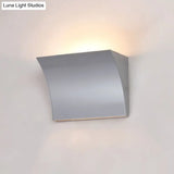 Modern Metal Led Wall Sconce Light Fixture For Living Room - Black/Silver Slide Design