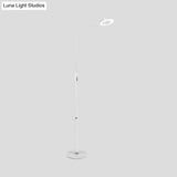 Modern Metal Loop Floor Lamp - White/Black Led Light For Living Room