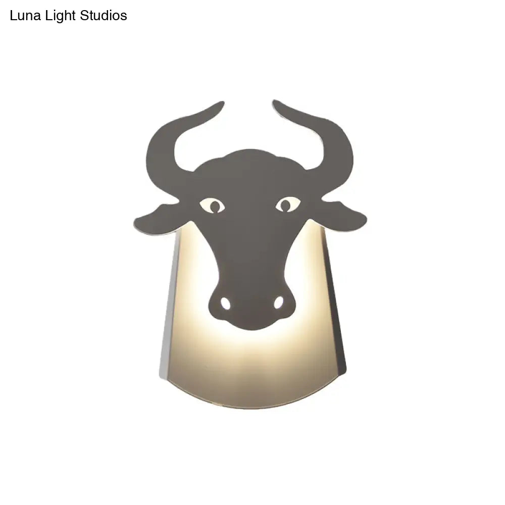 Modern Metal Ox Wall Lamp With Integrated Led For Chic Indoor Lighting