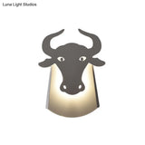 Modern Metal Ox Wall Lamp With Integrated Led For Chic Indoor Lighting