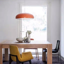 Modern Metal Pendant Light With Bowl Shade For Dining Room Orange / Small